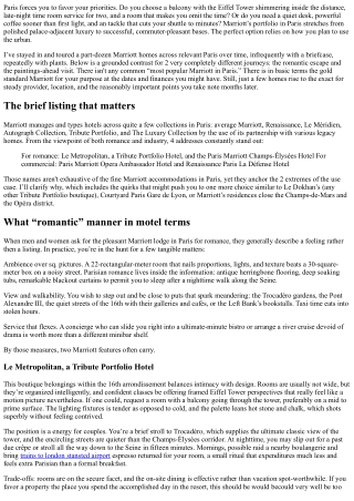 Comparing the Best Marriott Hotel in Paris for Romance vs. Business