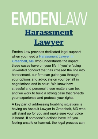 Harassment Lawyer in Greenbelt, MD