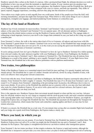 Transport from Heathrow to Paddington: Heathrow Express vs. Elizabeth Line