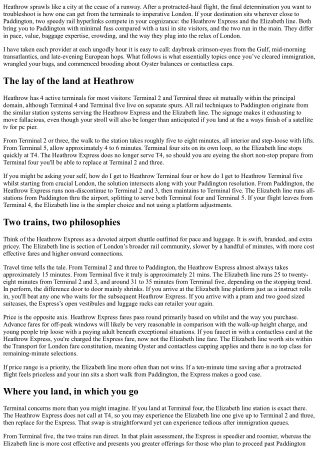 Transport from Heathrow to Paddington: Heathrow Express vs. Elizabeth Line