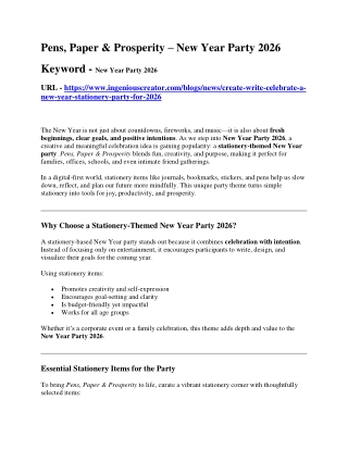 Pens, Paper & Prosperity – New Year Party 2026