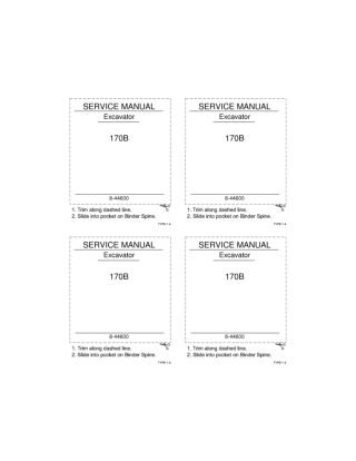 CASE 170B Excavator Service Repair Manual Instant Download