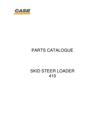 CASE 410 Skid Steer Loader Parts Catalogue Manual Instant Download