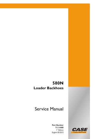 CASE 580N Loader Backhoe Service Repair Manual Instant Download