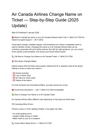 Need to change the name on your Air Canada Airlines ticket USA