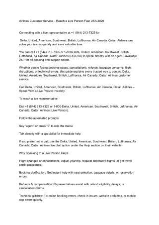 Airlines Customer Service Reach a Live Person Fast USA 2026