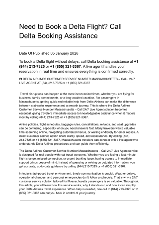 Delta Airlines Ticket Booking Number – Urgent Reservation Help