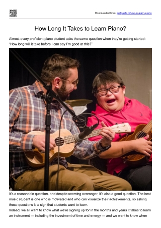 How Long Does It Take to Learn Piano