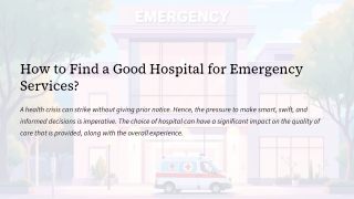 How to Find a Good Hospital for Emergency Services?