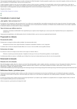 Cómo presentar la demanda cuando la víctima es un niño con lesiones leves