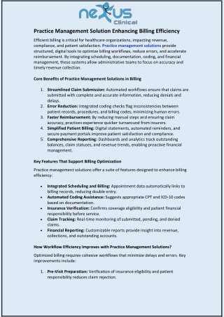 Practice Management Solution Enhancing Billing Efficiency