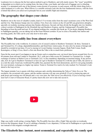 Transport to Heathrow Airport: Tube, Train, Taxi, or Ride-Share?