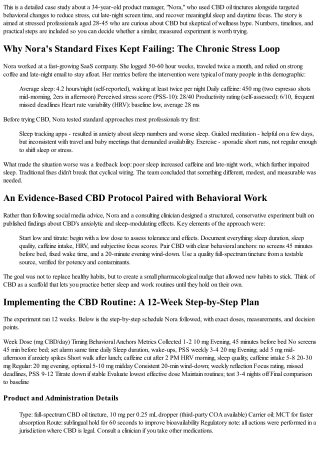 How a Burned-Out Product Manager Reclaimed Focus and Sleep with Daily CBD Oil Ti