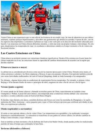 Guía de Viajes a China: Cuál es el Momento Ideal a fin de  Ir