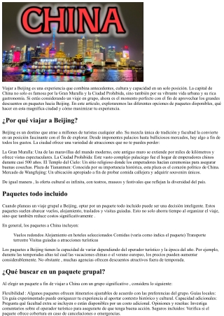 Grandes descuentos en excursiones grupales hacia Beijing