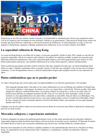 Los sabores globales se hallan dentro de Hong kong, ven a probarlos.