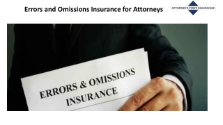 Errors and Omissions Insurance for Attorneys