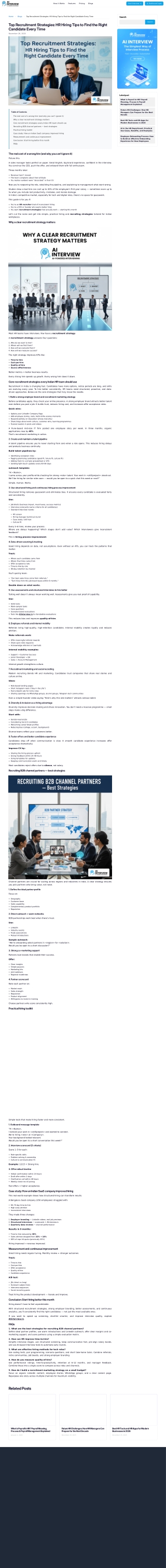 Top Recruitment Strategies HR Hiring Tips to Find the Right Candidate