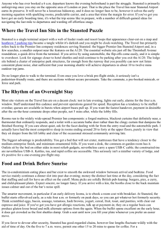 Travel Inn Stansted Airport: What to Expect Before an Early Flight