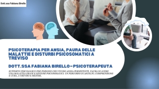 Psicoterapia per Ansia, Paura delle Malattie e Disturbi Psicosomatici a Treviso - Dott.ssa Fabiana Birello