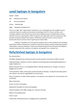 used laptops in bangalore