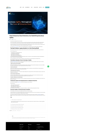 How Enterprise Cloud Solutions Are Redefining Business Agility?