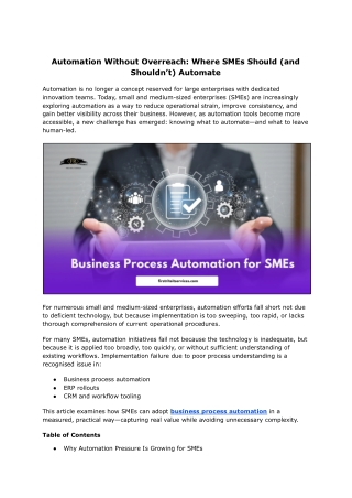 Practical Automation Decisions for Modern and Growing SMEs