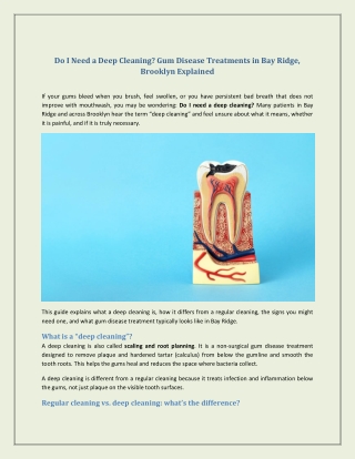 Do I Need a Deep Cleaning Gum Disease Treatments in Bay Ridge, Brooklyn Explained