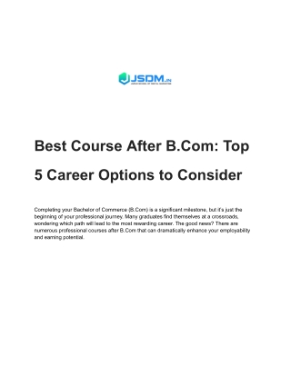 Best Course After B.Com_ Top 5 Career Options to Consider