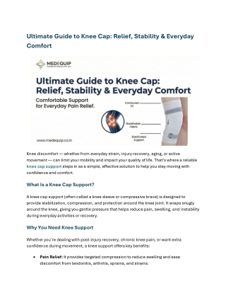 Ultimate Guide to Knee Cap (Pair) Relief, Stability & Everyday Comfort