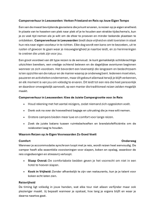 Camperverhuur in Leeuwarden