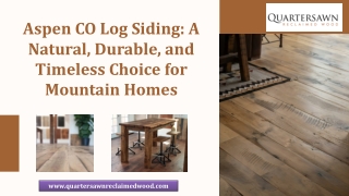 Aspen CO Log Siding