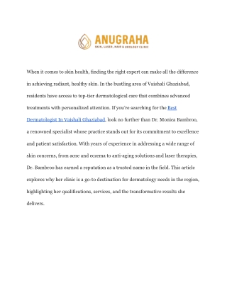 When it comes to skin health, finding the right expert can make all the difference in achieving radiant, healthy skin