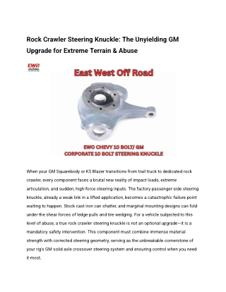Rock Crawler Steering Knuckle for GM Axles | Extreme-Duty Ductile Iron