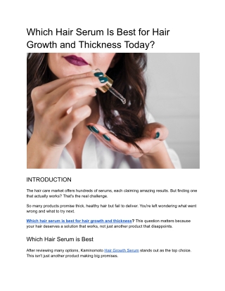 Which hair serum is best for hair growth and thickness