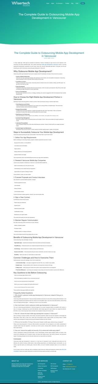 The Complete Guide to Outsourcing Mobile App Development in Vancouver