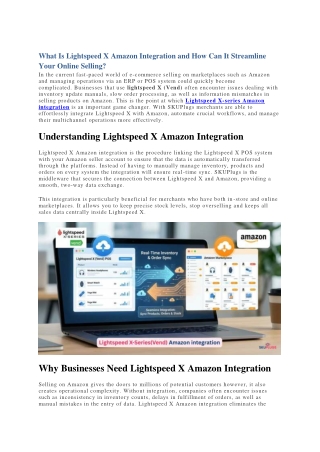 What Is Lightspeed X Amazon Integration and How Can It Streamline Your Online Selling
