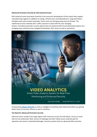 Advanced Perimeter Security for KSA Industrial Zones