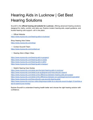 Best Hearing Aid in India – SoundX Hearing Solutions