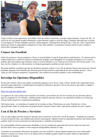 Recomendaciones Útiles  con el fin de  Elegir un Paquete a China que se Ajuste a