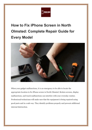 How to Fix iPhone Screen in North Olmsted: Complete Repair Guide for Every Model
