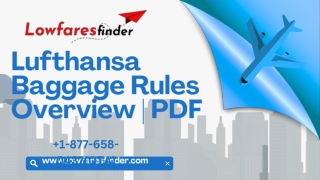 Lufthansa Baggage Rules Overview  PDF