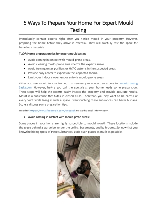 5 Ways To Prepare Your Home For Expert Mould Testing