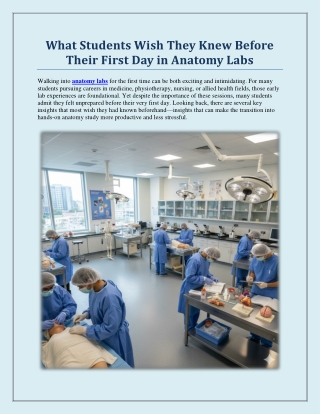What Students Wish They Knew Before Their First Day in Anatomy Labs