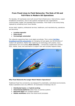 Fixed Lines to Fluid Networks: 5G & Fibre for UK Firms