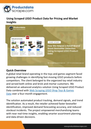 How We Helped a Retail Brand Boost Bestseller Detection Using Scraped LEGO Product Data