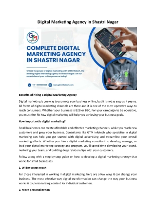 Complete Digital Marketing Agency in Shastri Nagar