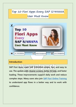 SAP Fiori Online Training  App Development