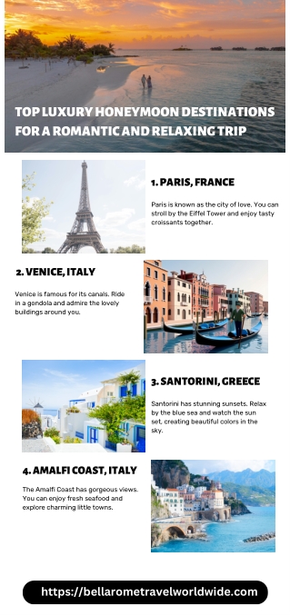 Top Luxury Honeymoon Destinations for a Romantic and Relaxing Trip