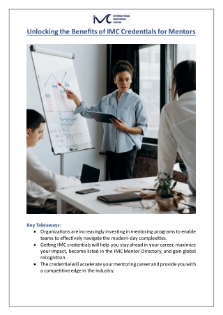 Benefits of IMC Credentials for Mentors